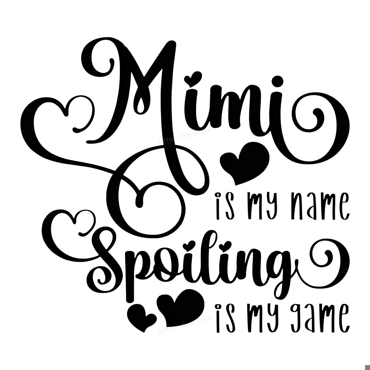 DTF Heat Transfer Iron On Sticker Iron On Transfers for T Shirts Mimi Lettering with Heart Designs for Fun Casual Wear Local Warehouse - 1