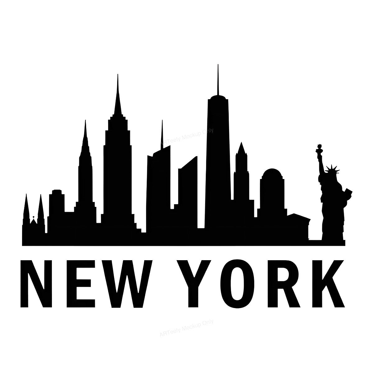 DTF Heat Transfer Iron On Sticker DTF Transfers Ready to Press New York City Skyline Iron On Designs for T Shirts Hoodies Local Warehouse - 1