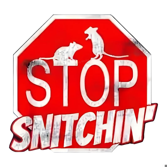 DTF Heat Transfer Iron On Sticker Stop Snitchin Design for T Shirts Hoodies Local Warehouse - 1