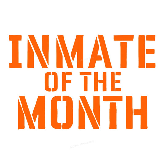 DTF Heat Transfer Iron On Sticker Iron On Transfers for T Shirts Inmate of the Month Lettering Design Halloween Costume Party Favors Clearance - 1