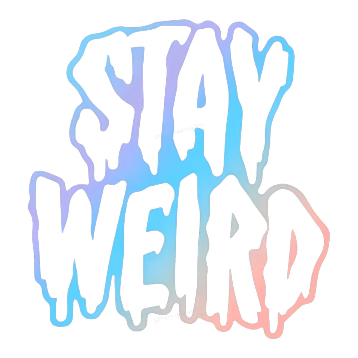 DTF Heat Transfer Iron On Sticker Iron On Transfers for T Shirts Stay Weird Pastel Ombre Design Halloween Party Favors Clearance Local Warehouse - 1