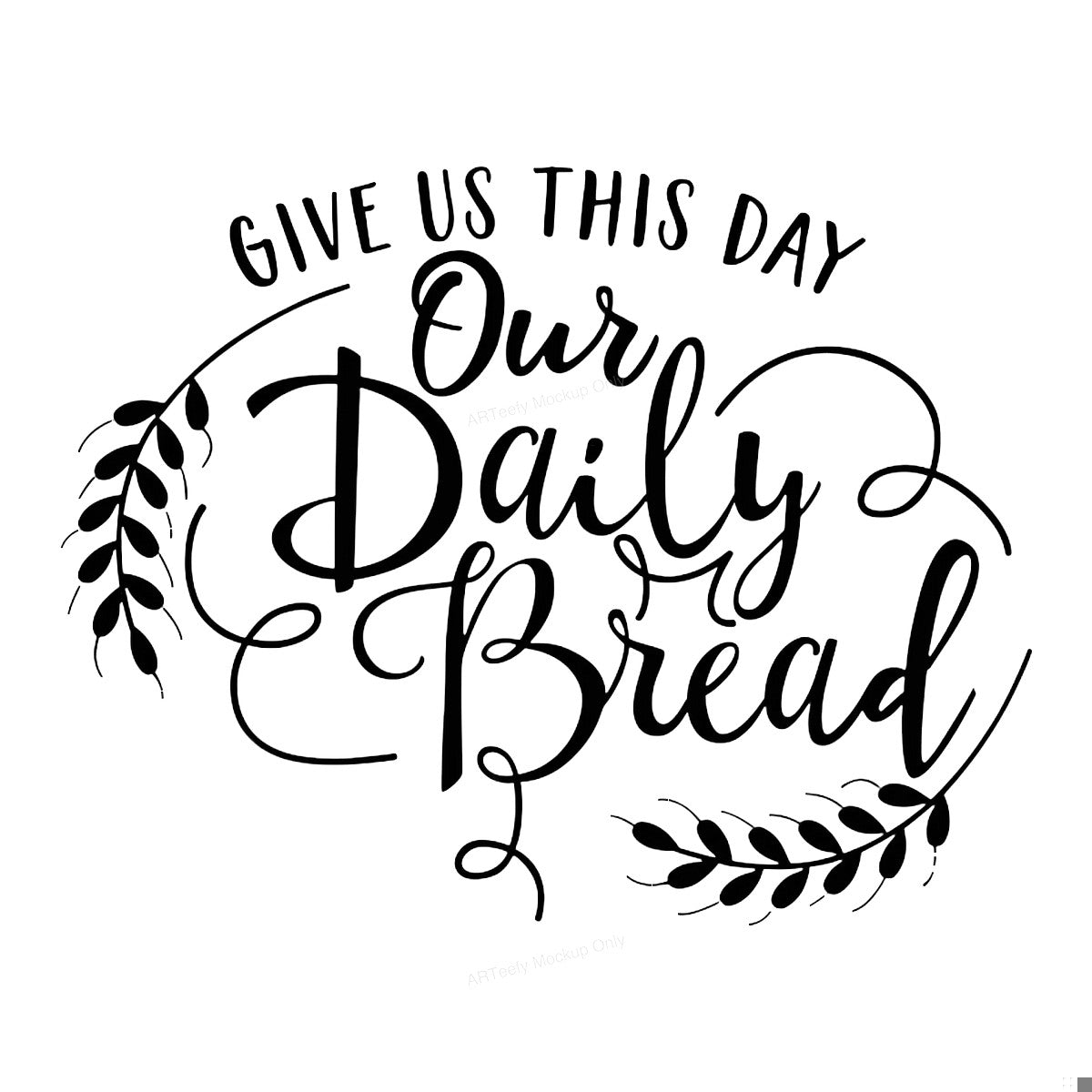 DTF Heat Transfer Iron On Sticker Iron On Transfers for T Shirts Religious Script Design Our Daily Bread Inspirational Apparel Heat Press Ready Clearance - 1