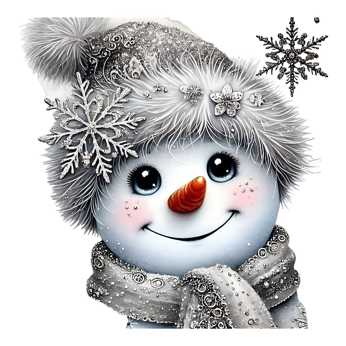 DTF Heat Transfer Iron On Sticker Heat Transfers Ready to Press Elegant Snowflake Winter Hat Scarf Design for Christmas Apparel Local Warehouse - 1