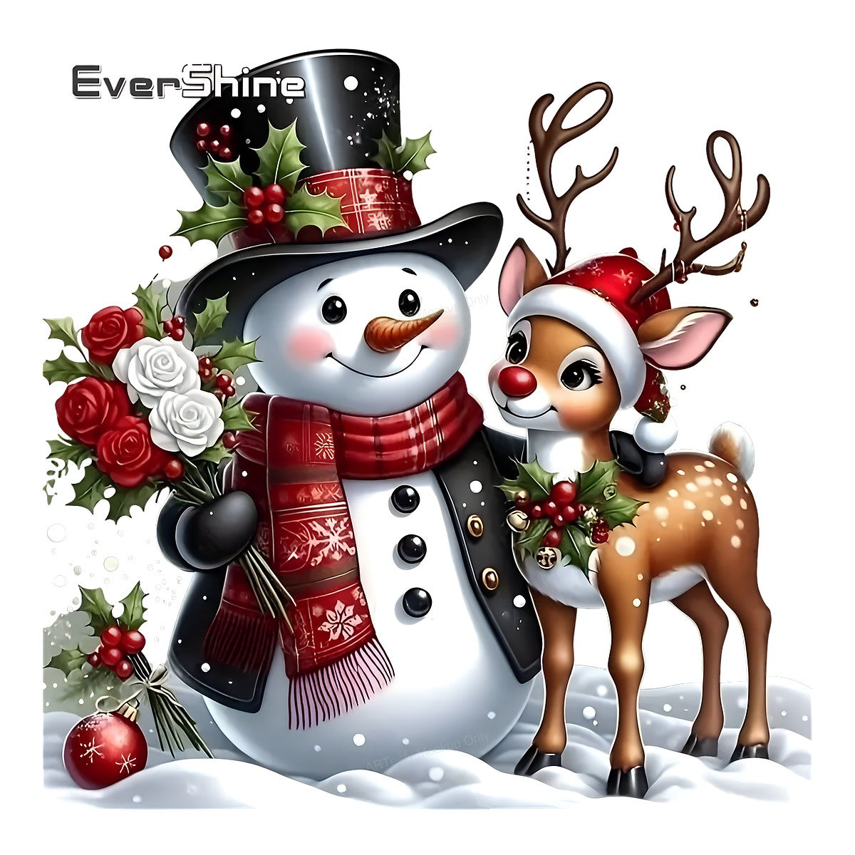 DTF Heat Transfer Iron On Sticker Heat Transfer Designs Ready to Press Snowman Reindeer Christmas Pattern for T Shirts Hoodies Local Warehouse - 1