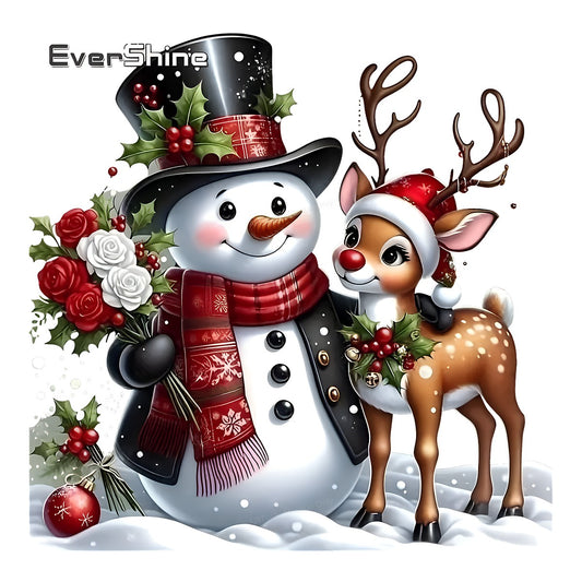 DTF Heat Transfer Iron On Sticker Heat Transfer Designs Ready to Press Snowman Reindeer Christmas Pattern for T Shirts Hoodies Local Warehouse - 1