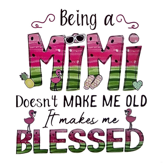 DTF Heat Transfer Iron On Sticker Iron On Transfers for T Shirts Mimi Colorful Flamingo Pattern Inspirational Quote Heat Press Ready Clearance - 1