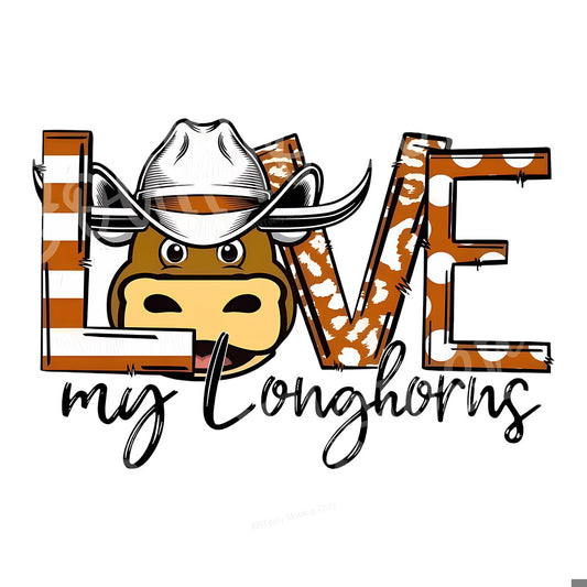 DTF Heat Transfer Iron On Sticker Iron On Transfers for T Shirts Longhorn Western Style Cowboy Hat Design for Casual Wear Vintage Merchandise Clearance - 1