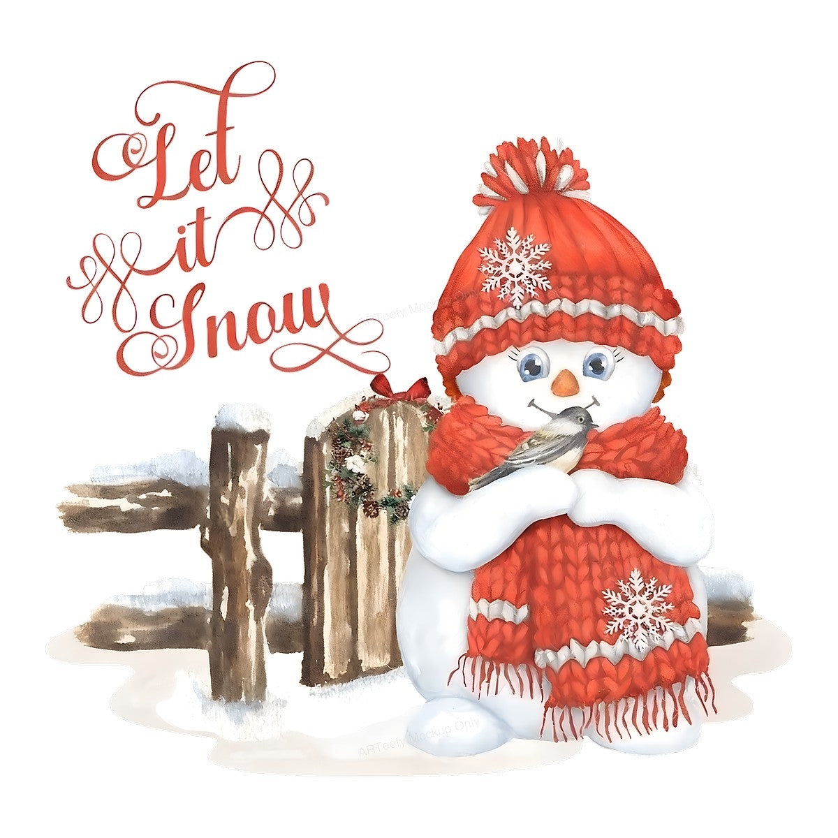 DTF Heat Transfer Iron On Sticker Iron On Heat Transfers Snowman Design Let It Snow Christmas Iron On Patches for T Shirts Hoodies Local Warehouse - 1