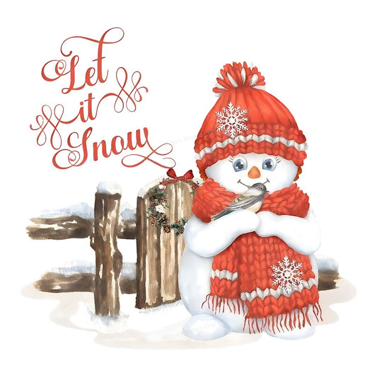 DTF Heat Transfer Iron On Sticker Iron On Heat Transfers Snowman Design Let It Snow Christmas Iron On Patches for T Shirts Hoodies Local Warehouse - 1