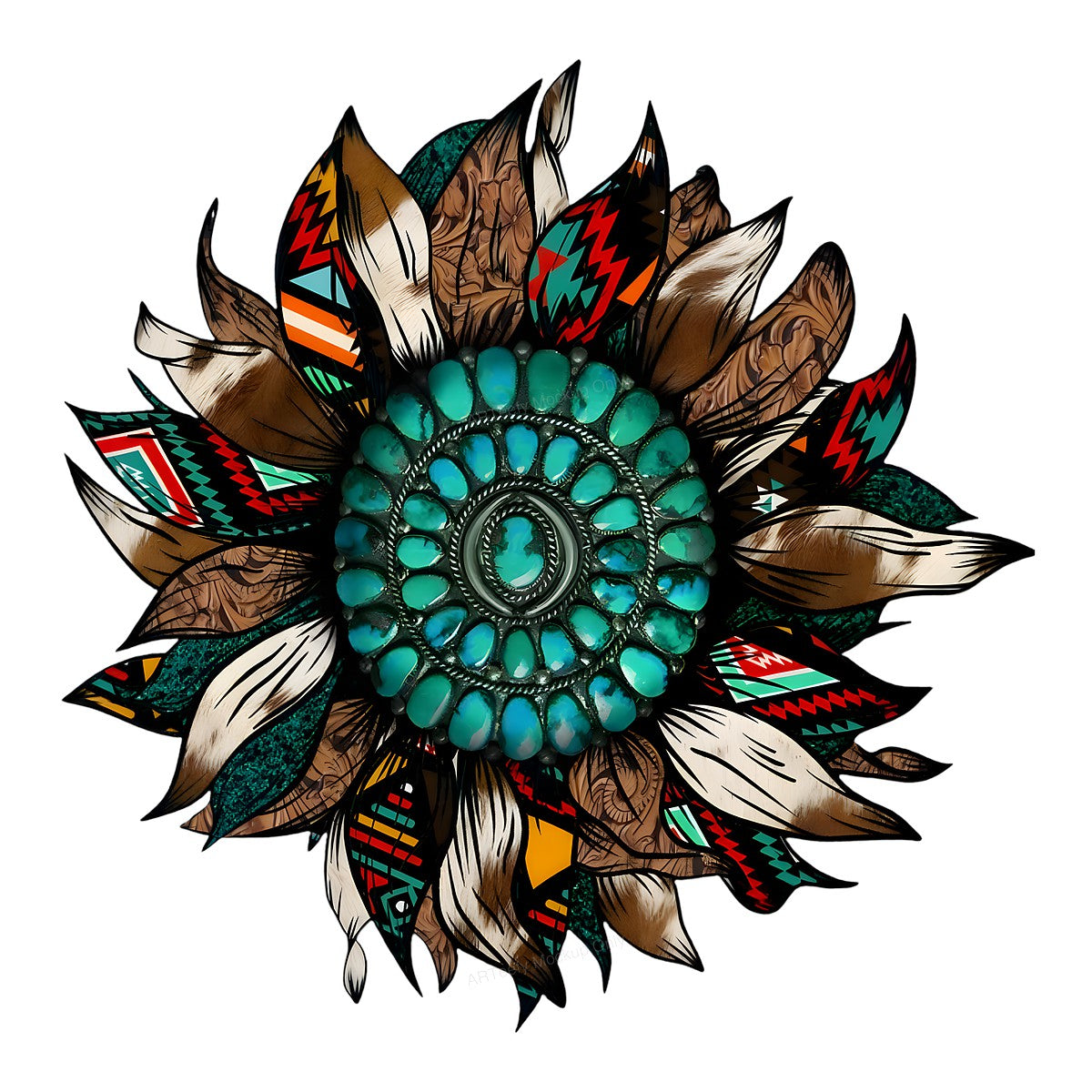 DTF Heat Transfer Iron On Sticker Iron On Heat Transfers Tribal Western Feather Design for T Shirts Bags Jackets Local Warehouse - 1