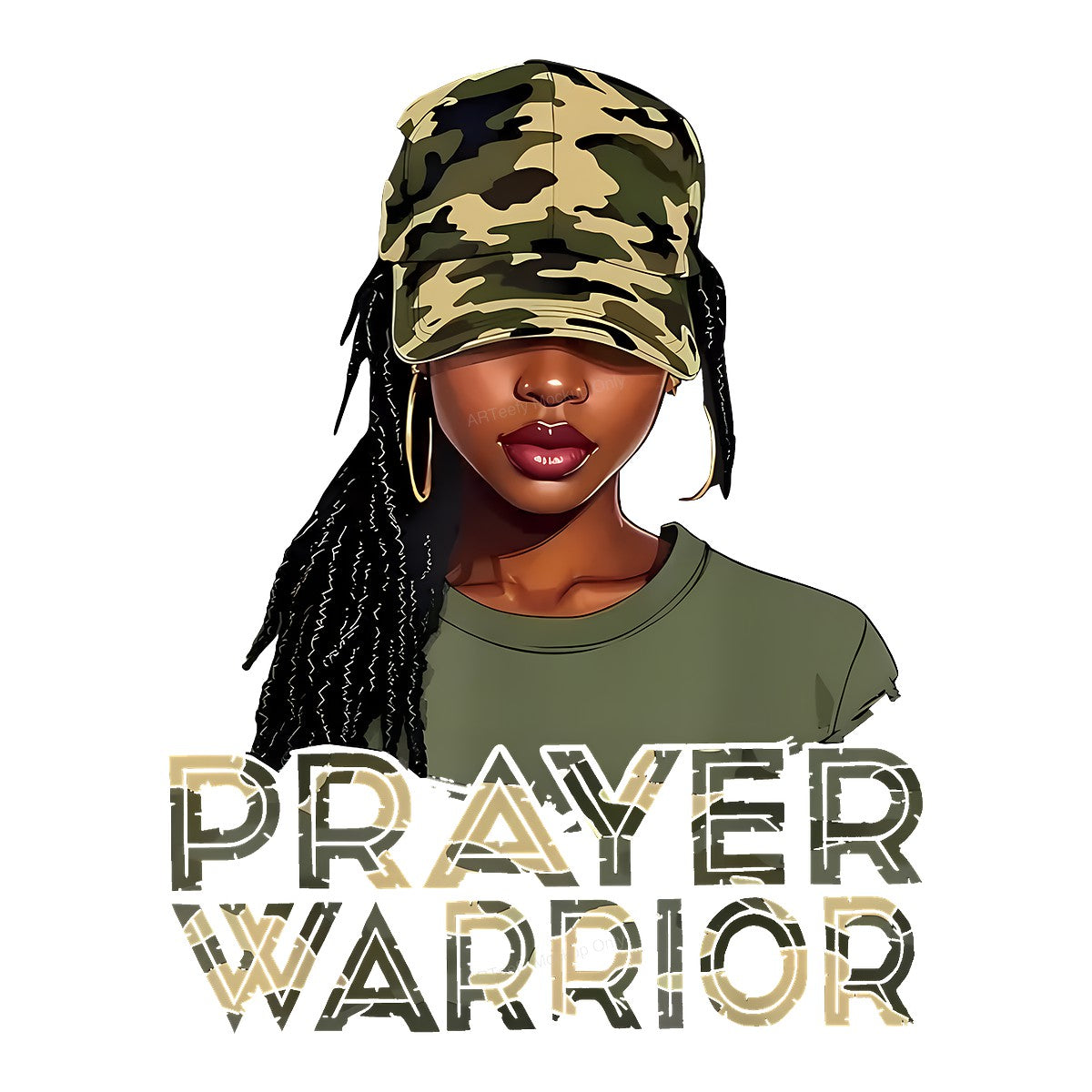 DTF Heat Transfer Iron On Sticker Iron On Transfers for T Shirts Prayer Warrior Camouflage Design for Faith Apparel Local Warehouse - 1
