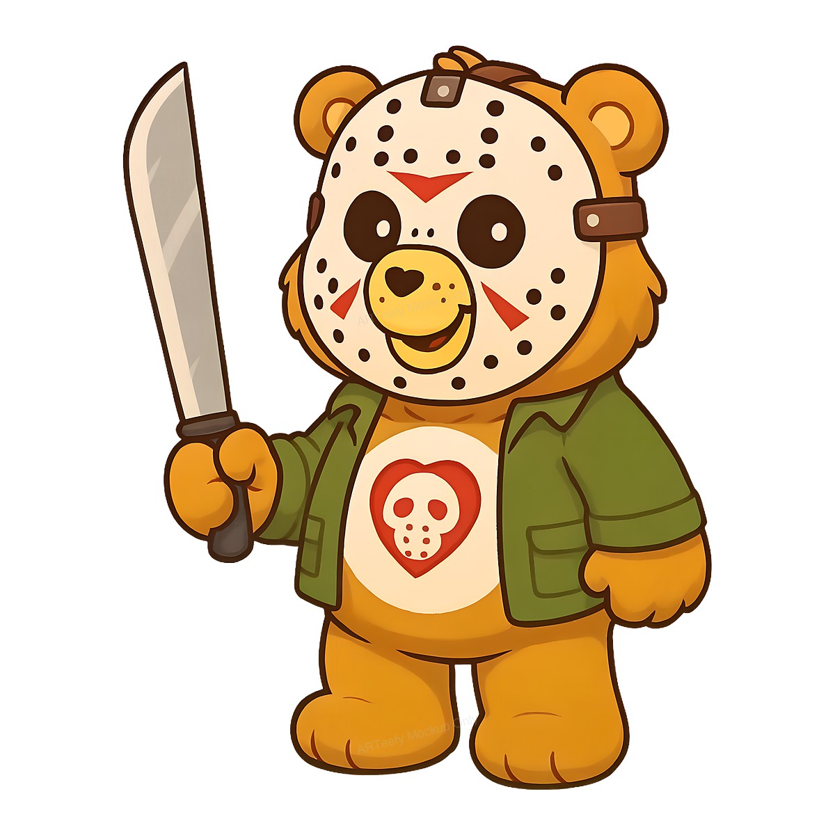 DTF Heat Transfer Iron On Sticker Iron On Heat Transfers Cartoon Bear Mask Design Halloween Party Favors Local Warehouse Clearance - 1