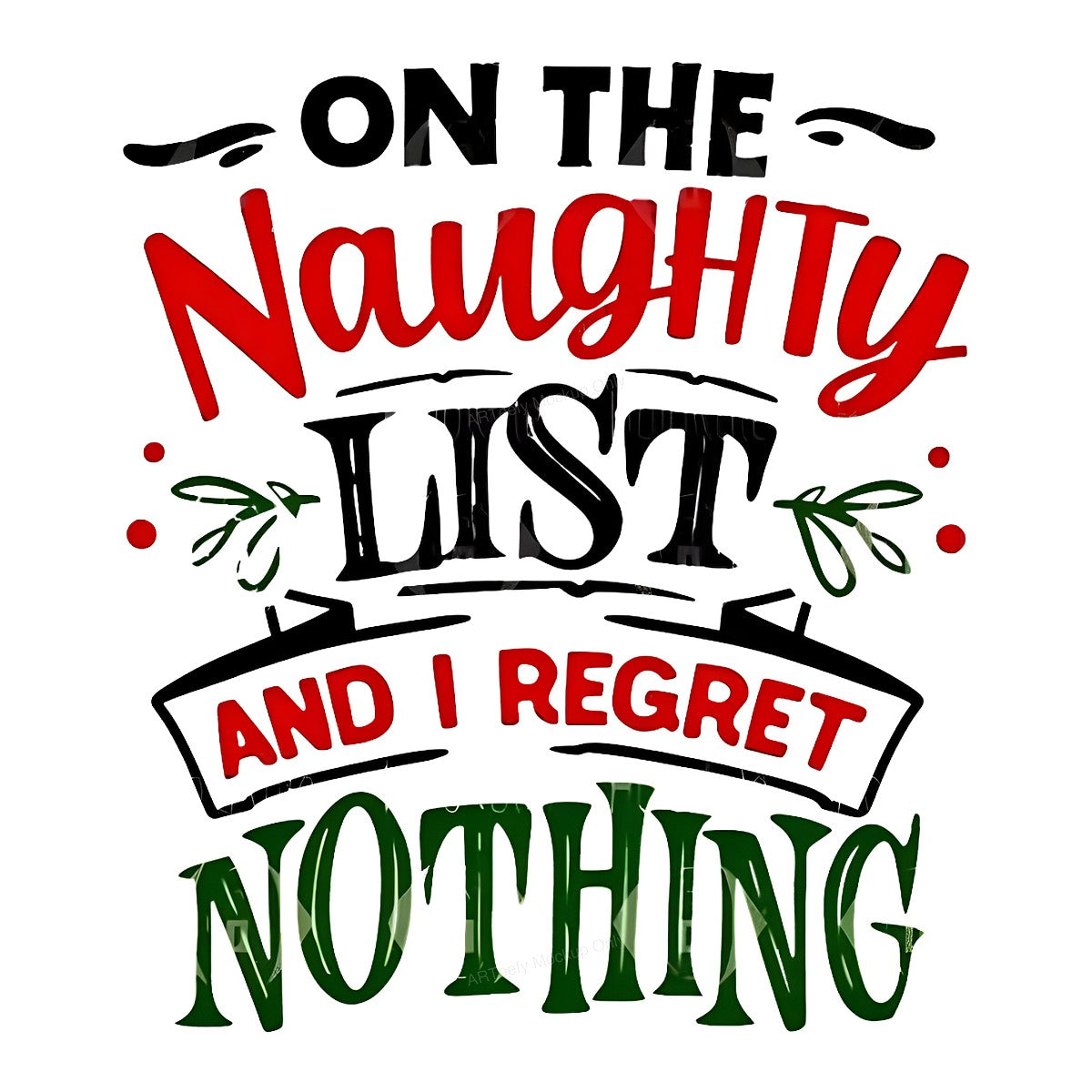 DTF Heat Transfer Iron On Sticker Iron On Heat Transfers Naughty List Christmas Theme Designs for T Shirts Hoodies Local Warehouse - 1