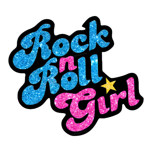 DTF Heat Transfer Iron On Sticker Iron On Heat Transfers Rock and Roll Glitter Lettering for T Shirts Hoodies Vintage Merchandise Clearance - 1