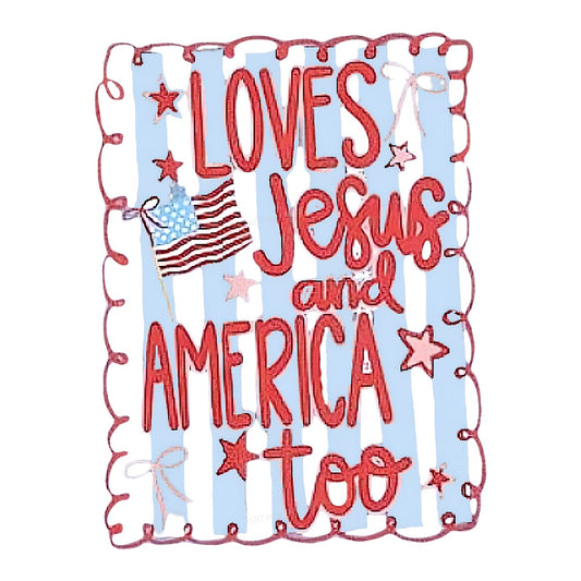 DTF Heat Transfer Iron On Sticker Iron On Heat Transfers Patriotic Love Jesus American Flag Design for T Shirts Hoodies Local Warehouse - 1