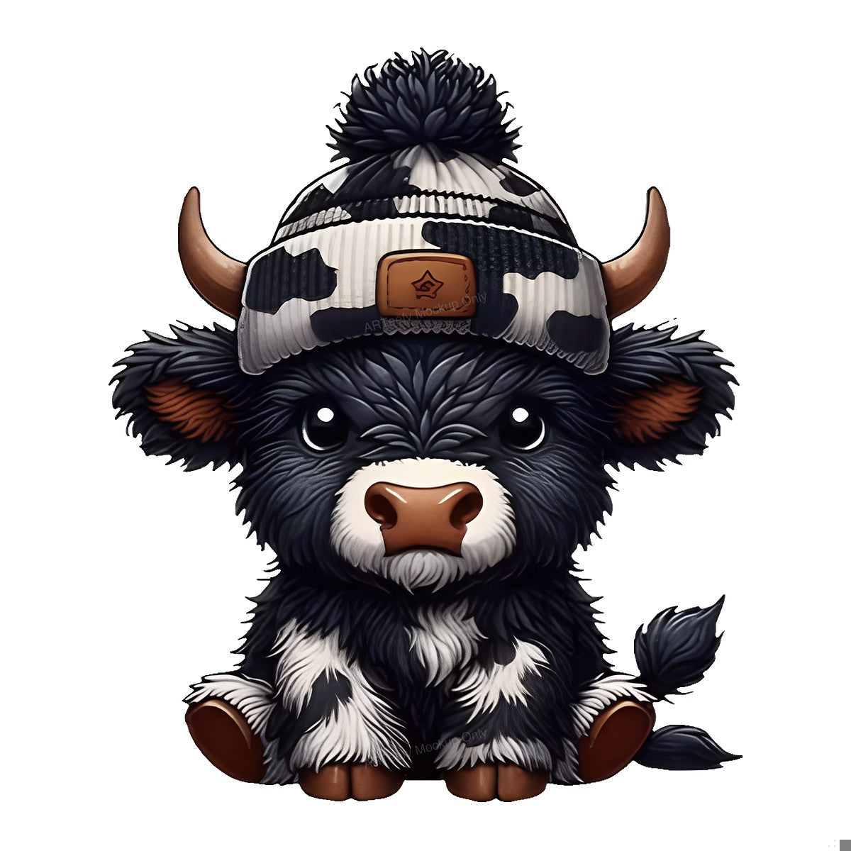 DTF Heat Transfer Iron On Sticker Iron On Transfers for T Shirts Cute Highland Cow with Winter Hat Animal Design for Apparel Home Decor Clearance - 1