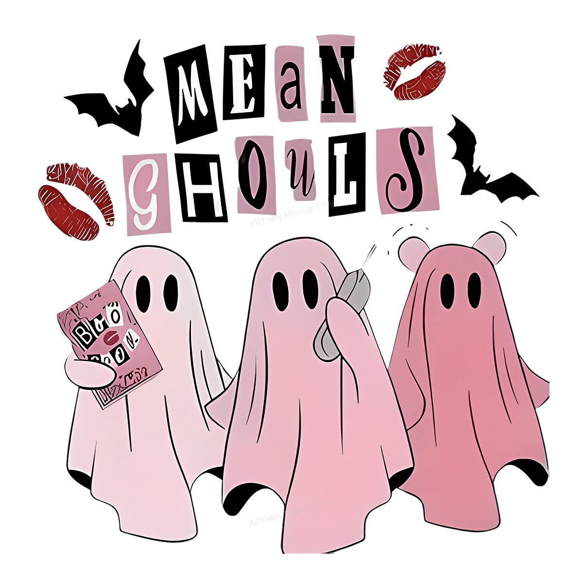 DTF Heat Transfer Iron On Sticker Iron On Transfers for T Shirts Mean Ghouls Ghost Design Halloween Iron On Heat Transfers Clearance Local Warehouse - 1
