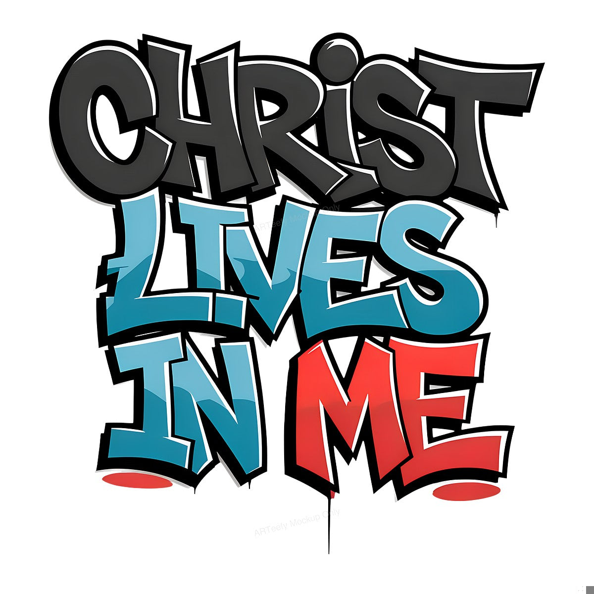 DTF Heat Transfer Iron On Sticker Iron On Heat Transfers Graffiti Style Inspirational Faith Message for T Shirts Hoodies Clearance - 1