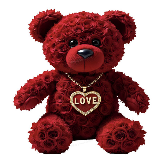 DTF Heat Transfer Iron On Sticker Iron On Heat Transfers Rose Bear Design Romantic Valentine Gift Apparel Local Warehouse - 1
