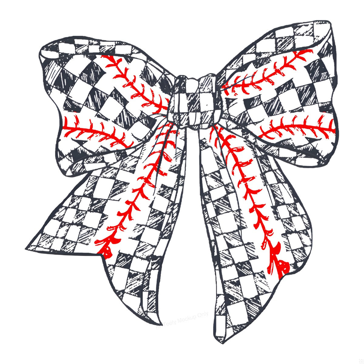 DTF Heat Transfer Iron On Sticker Iron On Heat Transfers Baseball Bow Checkered Style for Apparel Bags Jackets Local Warehouse - 1