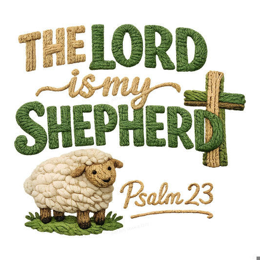 DTF Heat Transfer Iron On Sticker Iron On Heat Transfers Psalm 23 Sheep Cross Design for Religious Apparel Local Warehouse - 1