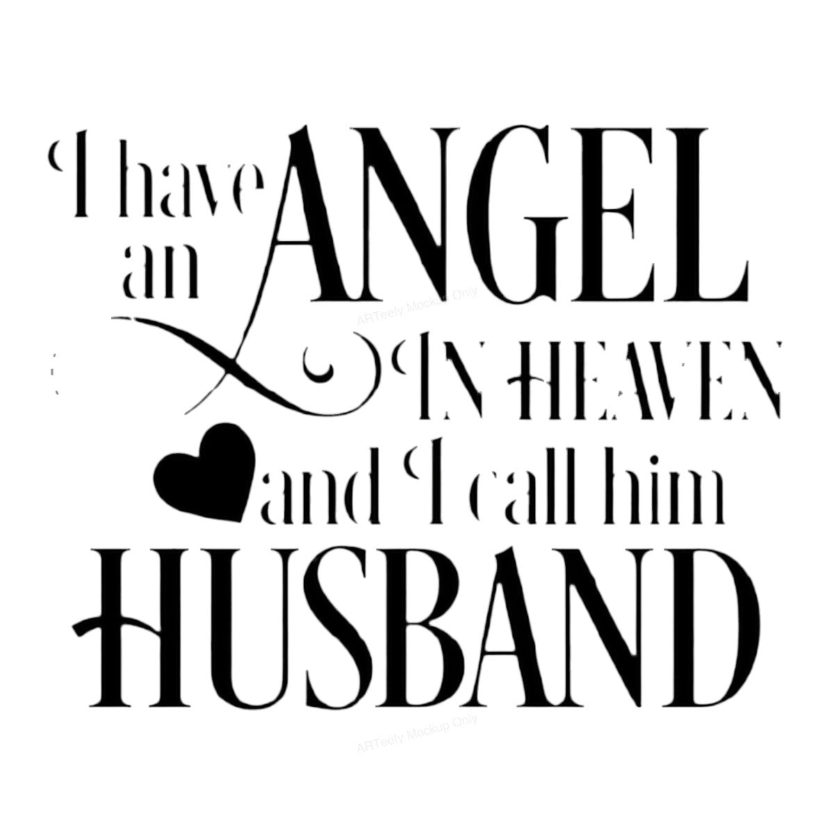 DTF Heat Transfer Iron On Sticker Iron On Heat Transfers Heartfelt Angel Husband Memorial Design for T Shirts Hoodies Clearance - 1