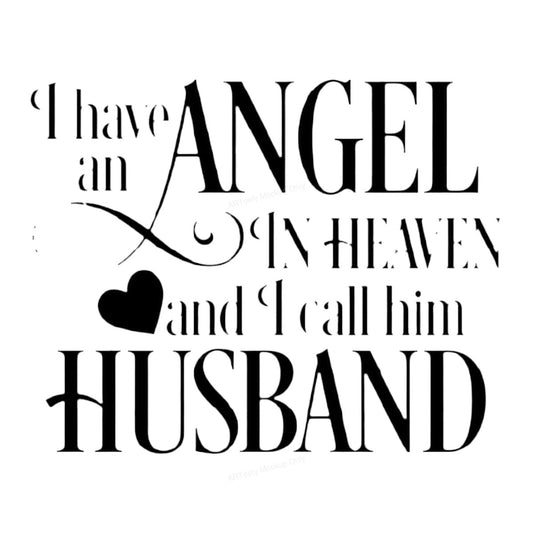 DTF Heat Transfer Iron On Sticker Iron On Heat Transfers Heartfelt Angel Husband Memorial Design for T Shirts Hoodies Clearance - 1