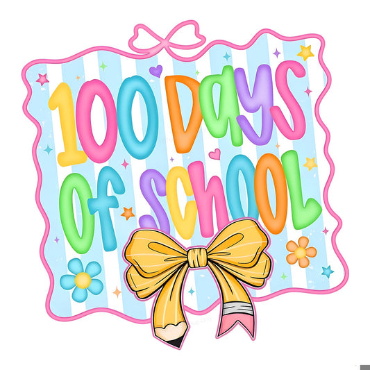DTF Heat Transfer Iron On Sticker Iron On Transfers for T Shirts Colorful 100 Days of School Celebration Design Back to School Clearance - 1