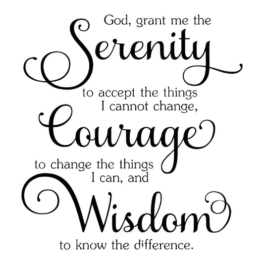 DTF Heat Transfer Iron On Sticker Iron On Heat Transfers Serenity Courage Wisdom Inspirational Quotes for Apparel Home Decor Local Warehouse - 1
