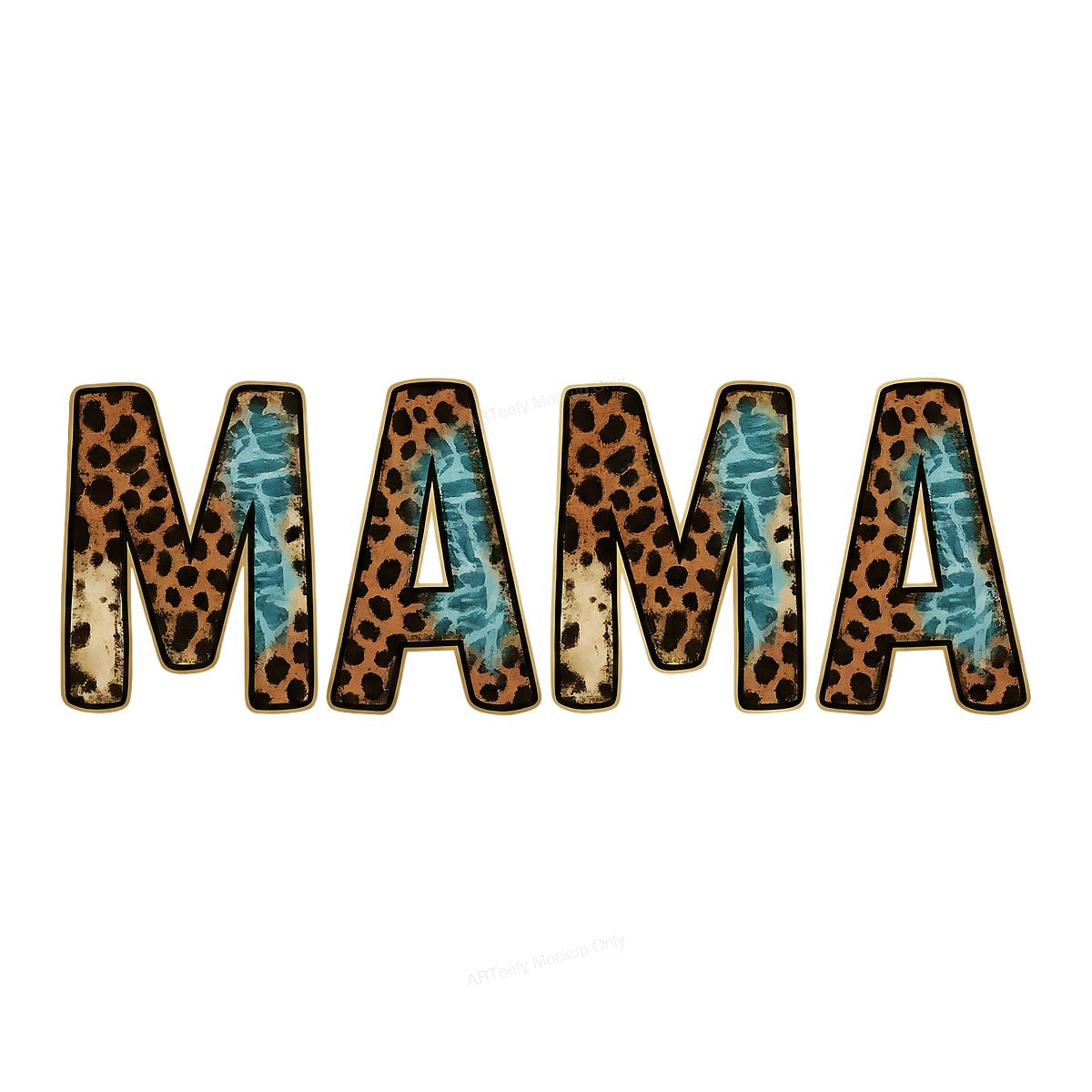 DTF Heat Transfer Iron On Sticker Iron On Heat Transfers Leopard Print MAMA Letters for Apparel Bags Jackets Local Warehouse - 1