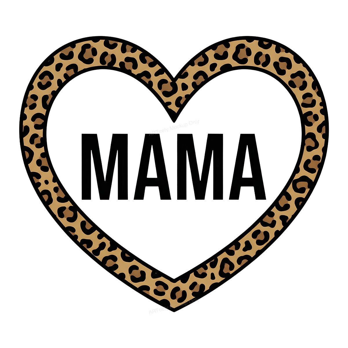 DTF Heat Transfer Iron On Sticker Iron On Heat Transfers Leopard Heart Mama Design for T Shirts Apparel Gifts Local Warehouse - 1