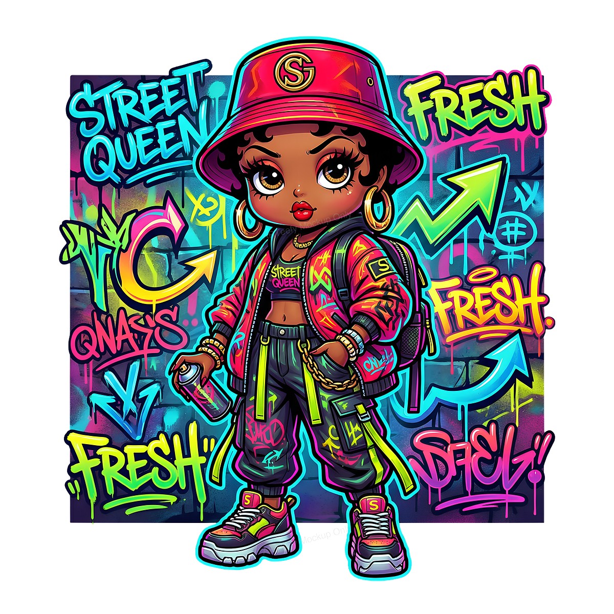 DTF Heat Transfer Iron On Sticker Urban Graffiti Style Hip Hop Fashion Elements for T Shirts Jackets Local Warehouse - 1
