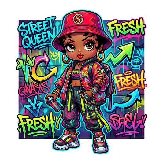 DTF Heat Transfer Iron On Sticker Urban Graffiti Style Hip Hop Fashion Elements for T Shirts Jackets Local Warehouse - 1