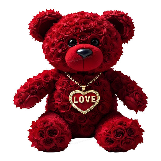 DTF Heat Transfer Iron On Sticker Iron On Heat Transfers Rose Bear Design Valentine Love Theme for T Shirts Hoodies Clearance - 1