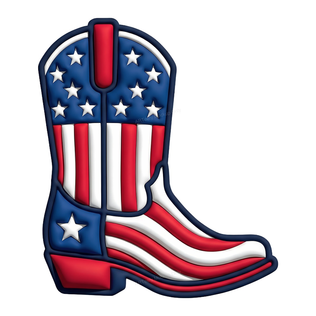 DTF Heat Transfer Iron On Sticker Iron On Heat Transfers Patriotic Cowboy Boot Design for Apparel Bags Jackets Local Warehouse - 1