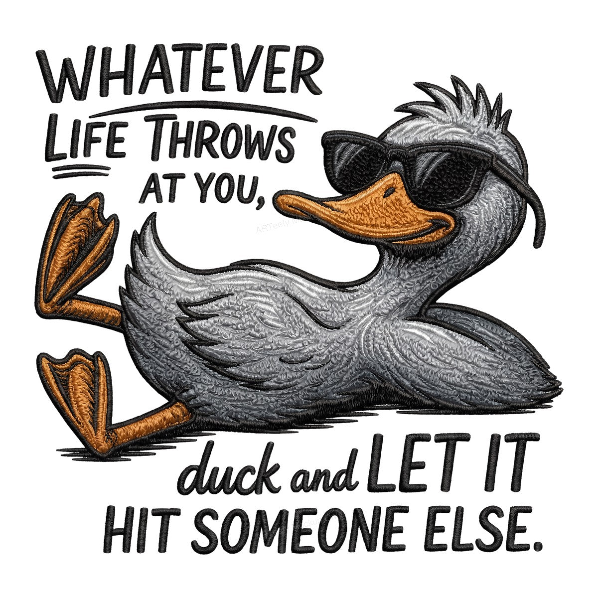DTF Heat Transfer Iron On Sticker Iron On Heat Transfers Duck with Sunglasses Fun Graphic for T Shirts Casual Wear Clearance - 1