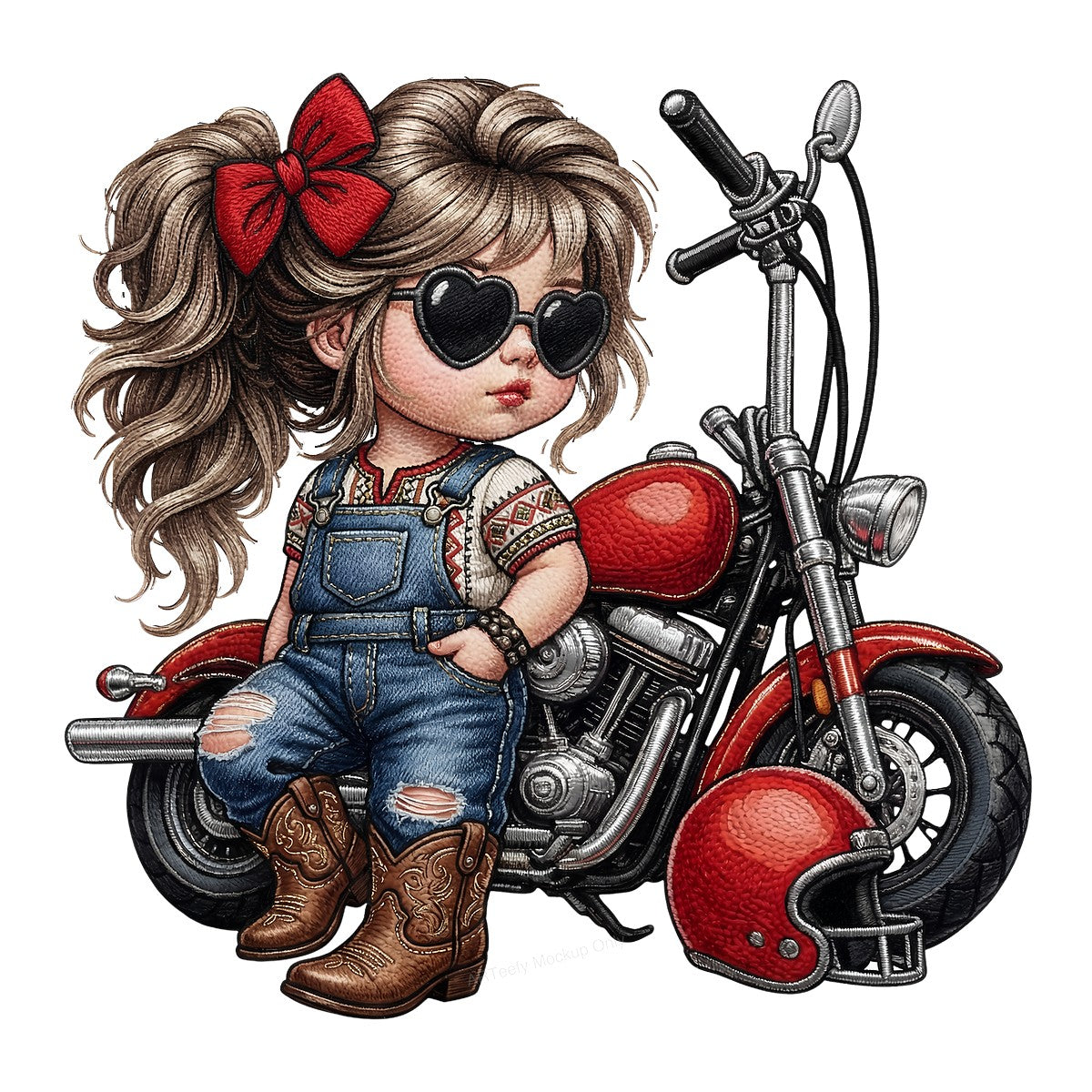 DTF Heat Transfer Iron On Sticker DTF Transfers Ready to Press Vintage Motorcycle Girl Style for T Shirts Denim Boots Western Clearance - 1
