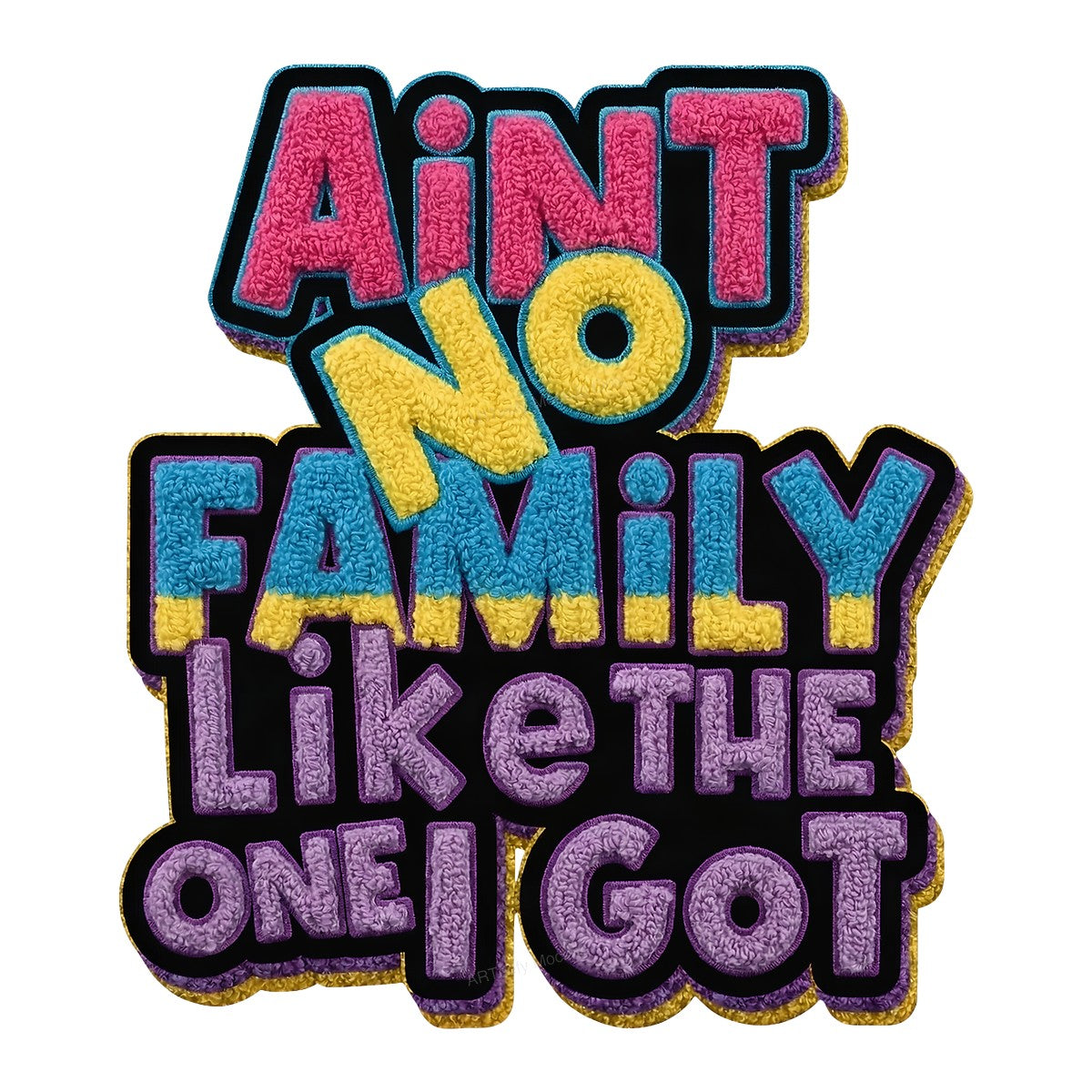 DTF Heat Transfer Iron On Sticker Iron On Heat Transfers Colorful Family Lettering for Apparel Bags Jackets Local Warehouse - 1