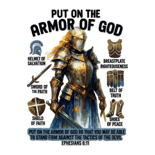 DTF Heat Transfer Iron On Sticker Iron On Heat Transfers Armor of God Design Faith Inspired Apparel for T Shirts Hoodies Clearance - 1