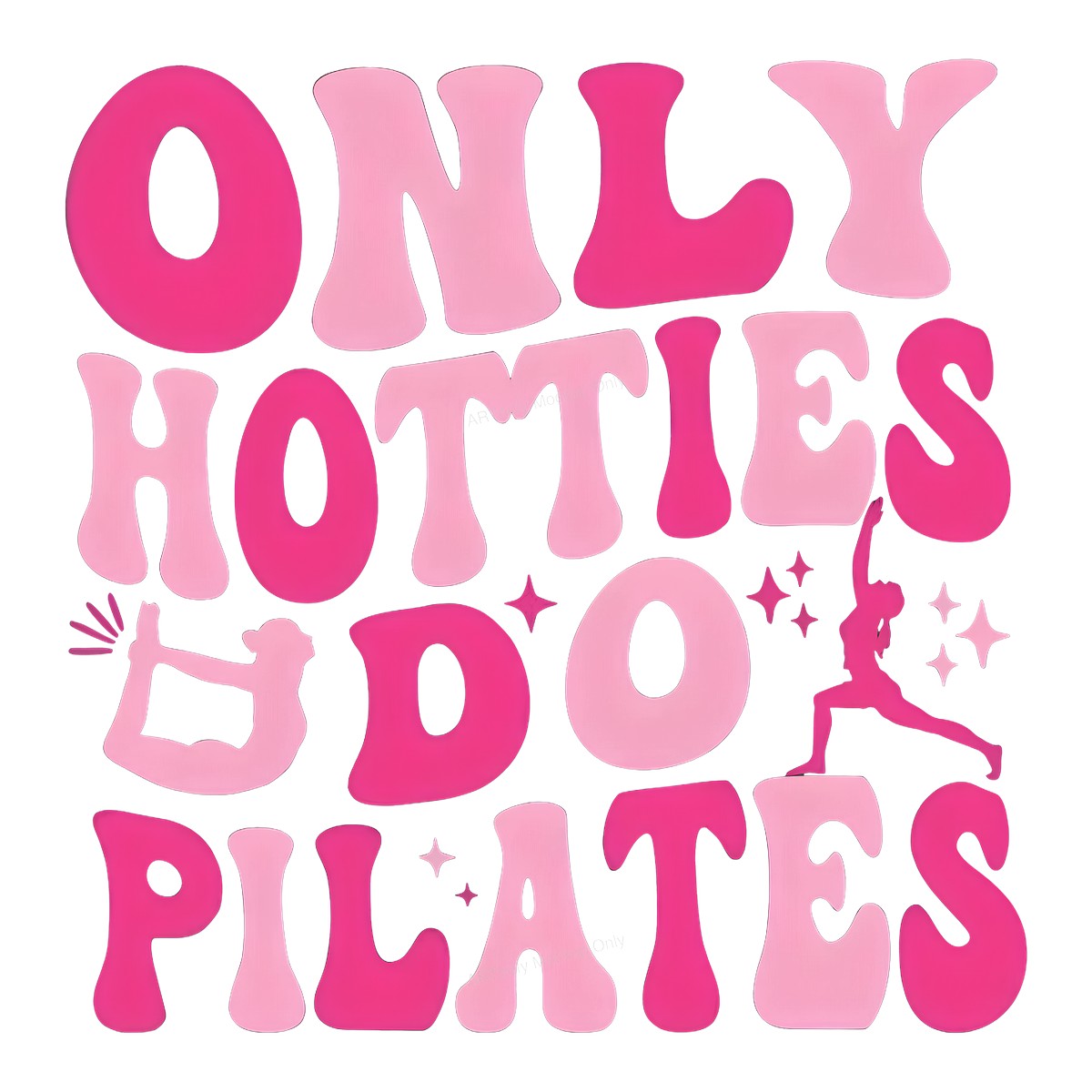 DTF Heat Transfer Iron On Sticker Iron On Heat Transfers Pink Pilates Inspired Design for T Shirts Hoodies Local Warehouse - 1
