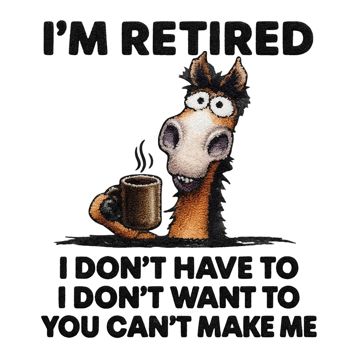 DTF Heat Transfer Iron On Sticker Iron On Heat Transfers Cartoon Horse Coffee Humor Design for Retired Life Casual Wear Clearance - 1