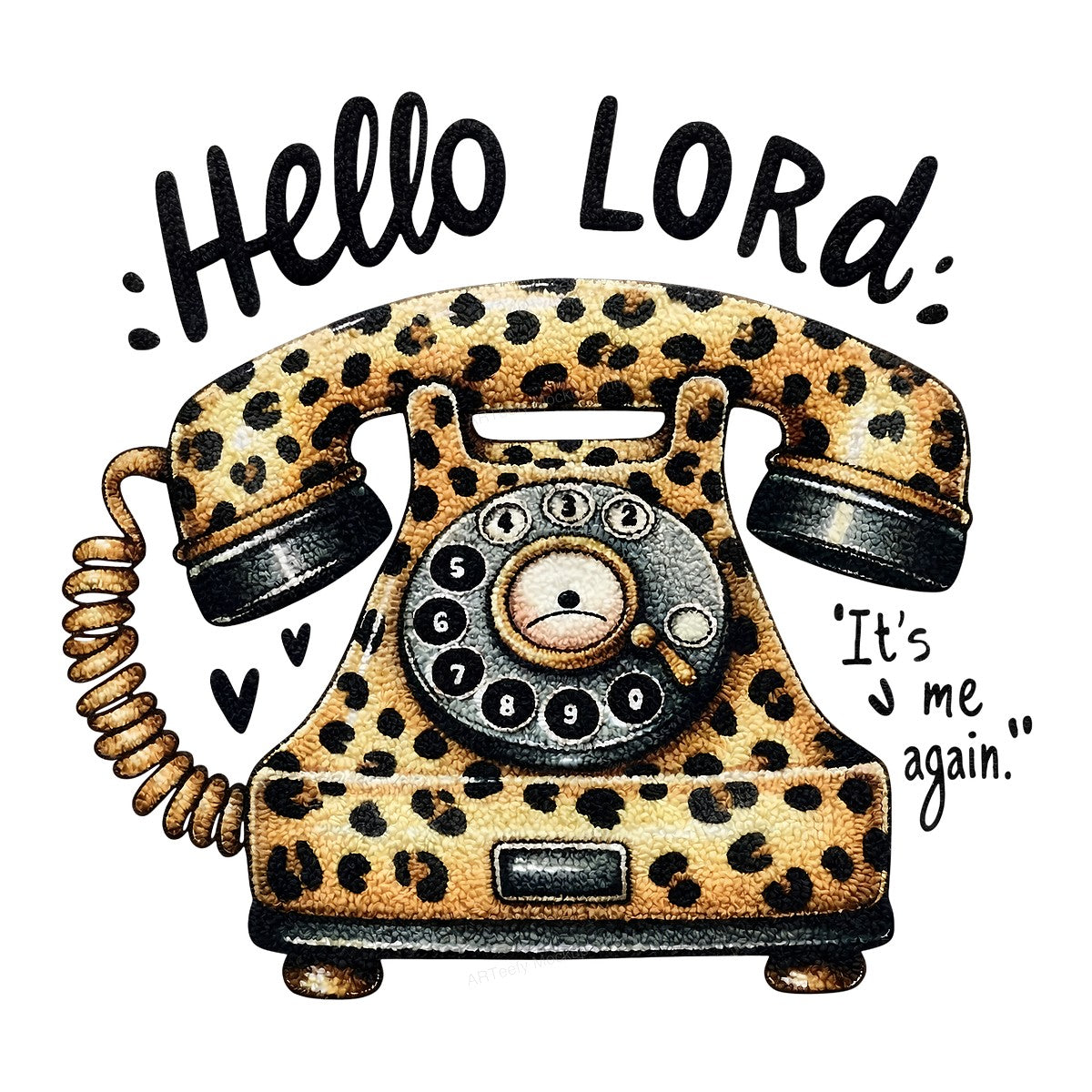 DTF Heat Transfer Iron On Sticker Iron On Heat Transfers Leopard Print Vintage Telephone Design Retro Apparel Accessories Clearance - 1
