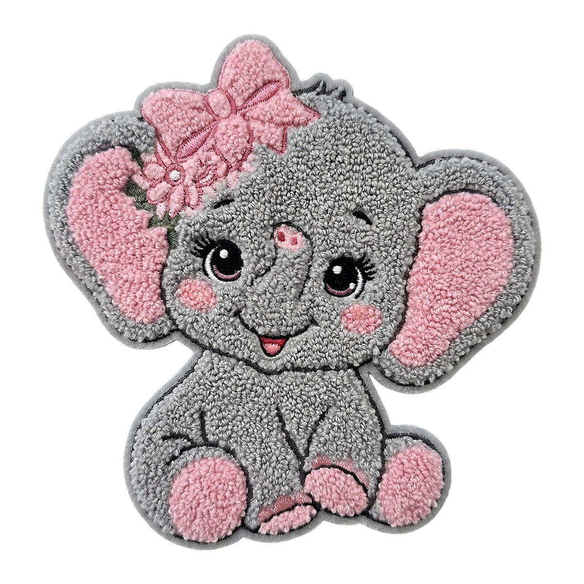 DTF Heat Transfer Iron On Sticker Iron On Heat Transfers Adorable Elephant with Pink Bow for T Shirts Hoodies Local Warehouse - 1