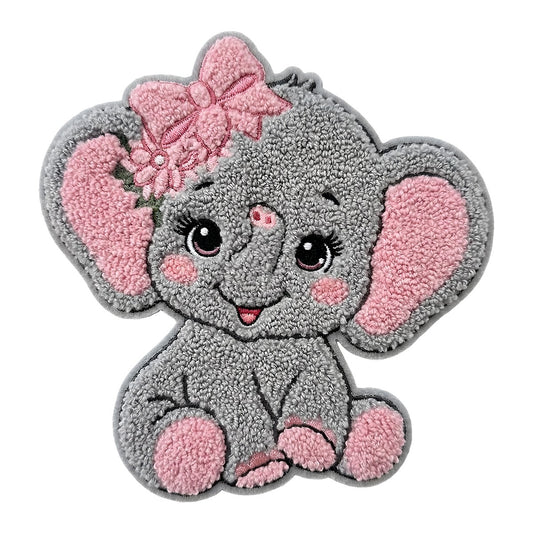 DTF Heat Transfer Iron On Sticker Iron On Heat Transfers Adorable Elephant with Pink Bow for T Shirts Hoodies Local Warehouse - 1