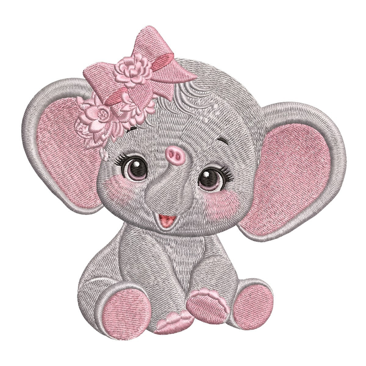 DTF Heat Transfer Iron On Sticker Iron On Transfers for T Shirts Cute Elephant Design Pink Bow Flowers Heat Press Ready for Apparel Bags Jackets Local Warehouse - 1