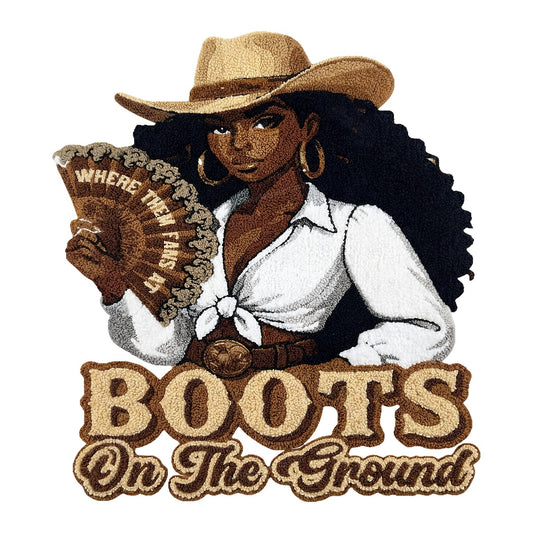 DTF Heat Transfer Iron On Sticker Iron On Transfers for T Shirts Western Cowgirl Style Boots On The Ground Design for Apparel Jackets Clearance Local Warehouse - 1