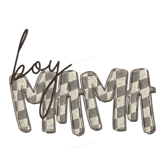 DTF Heat Transfer Iron On Sticker Iron On Heat Transfers Boy Mama Checkered Style for Apparel Bags Jackets Local Warehouse - 1