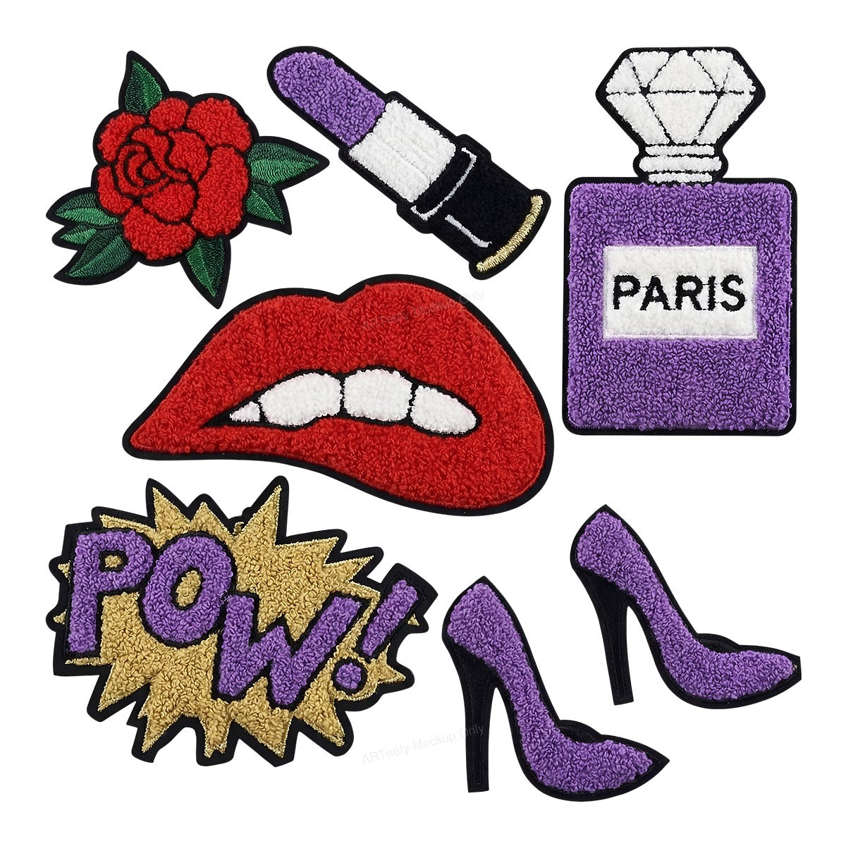 DTF Heat Transfer Iron On Sticker Iron On Heat Transfers Fashion Iconic Style Lipstick Paris Perfume Trendy Apparel Bags Jackets Local Warehouse - 1
