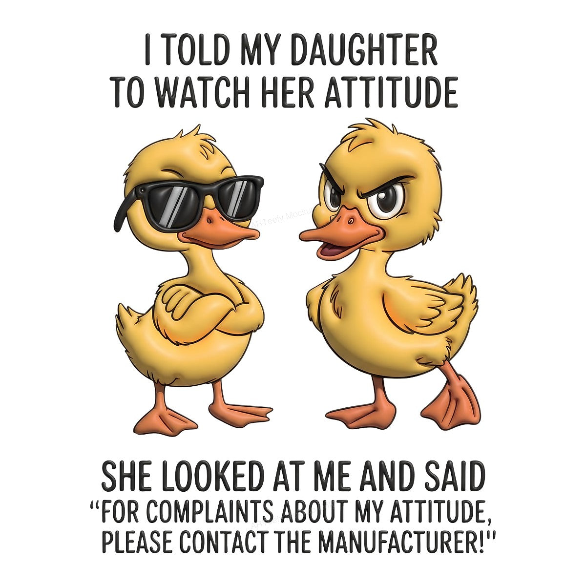 DTF Heat Transfer Iron On Sticker Iron On Heat Transfers Duck Cartoon Character Inspired Fun Attitude Design for Casual Wear T Shirts Clearance - 1