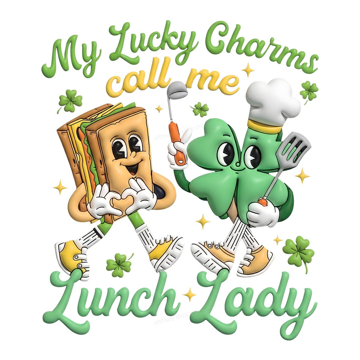 DTF Heat Transfer Iron On Sticker Iron On Heat Transfers Lunch Lady Cartoon Style Fun Kitchen Apparel Local Warehouse - 1